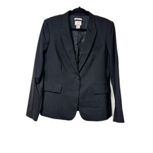 CLUB MONACO New York Black One Button Wool Blazer, Sz 10